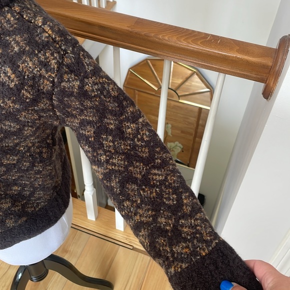 Coach Brown and Tan Cowl Neck Sweater - Picture 3 of 6